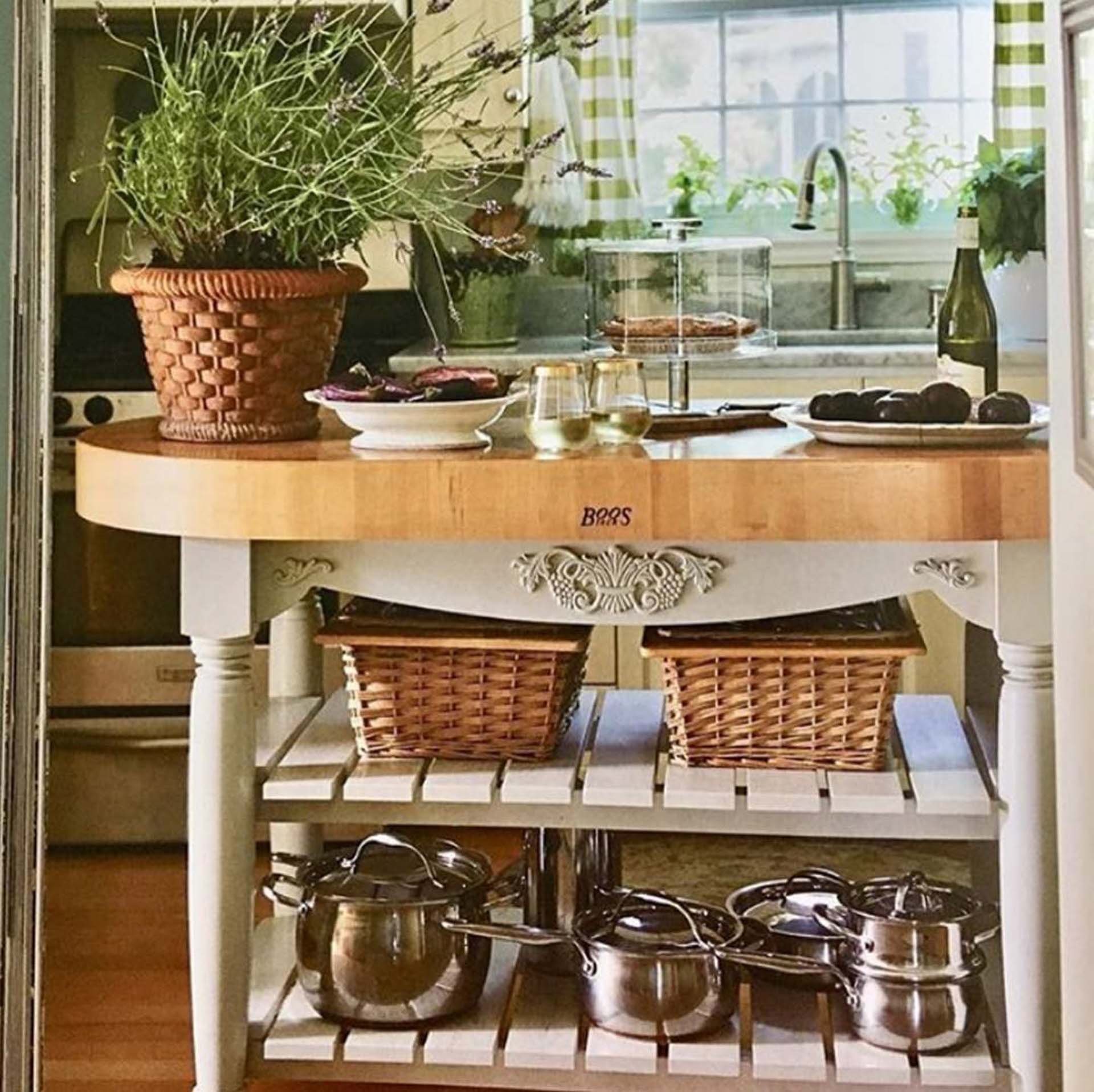 John Boos End-Grain Butcher Block Classic Kitchen Cart