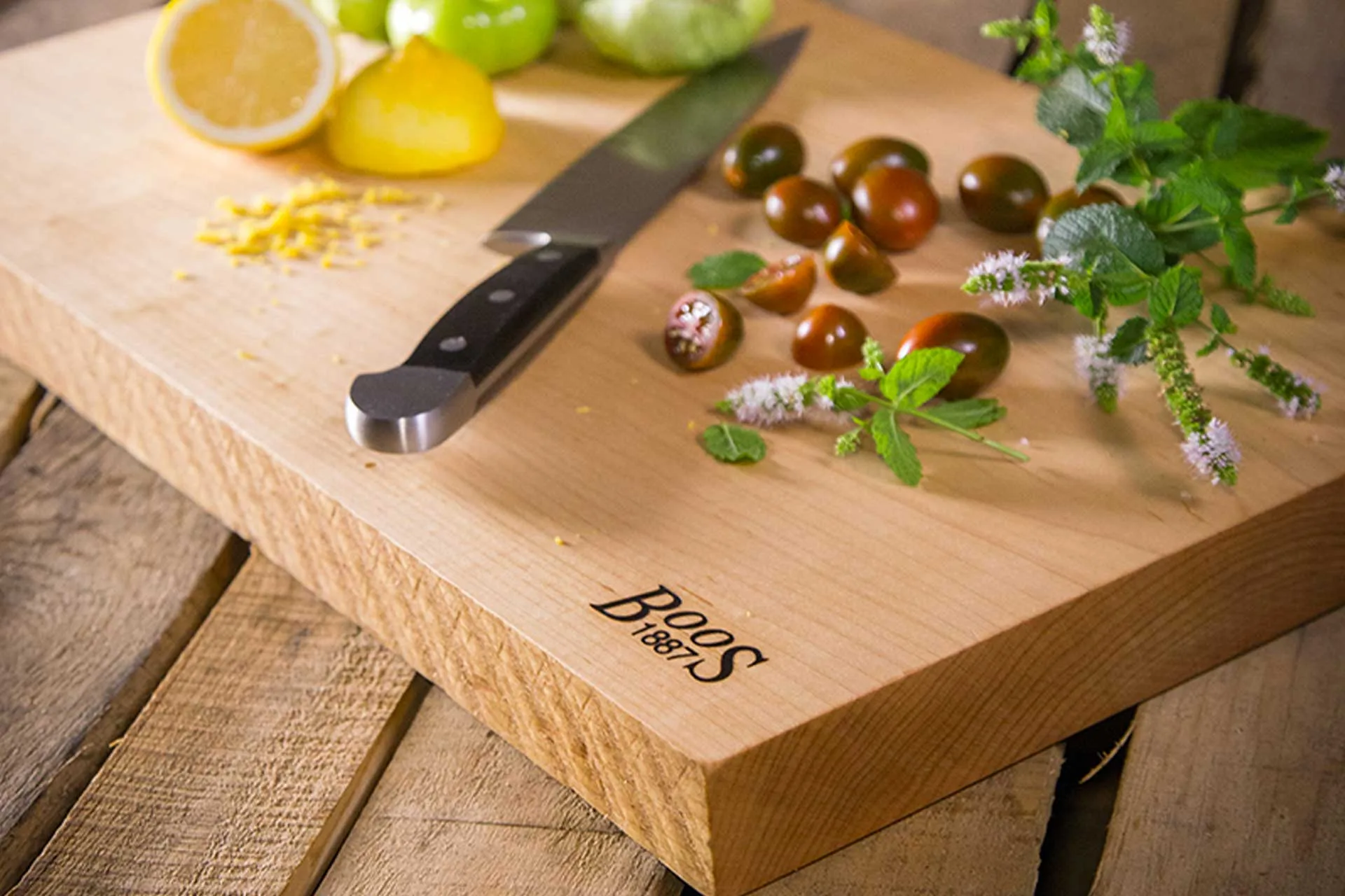 Boos 1887 / Rustic Edge Schneidebrett aus einem Stück; Hard Maple; beidseitig einsetzbar 8 Boos 1887 / Rustic Edge Schneidebrett aus einem Stück; Hard Maple; beidseitig einsetzbar 7