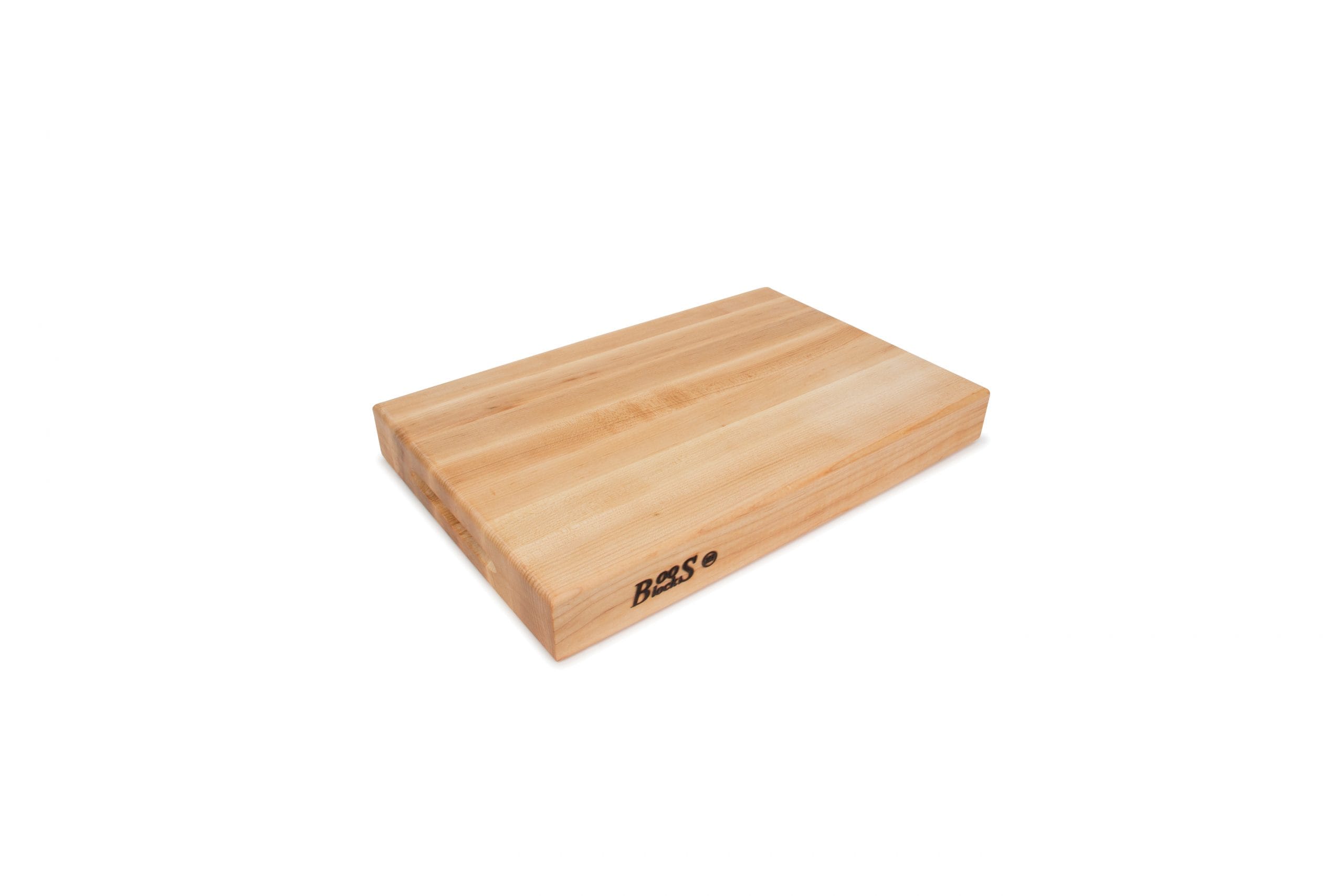 Pro Chef hard maple chopping board with recessed grips; can be used on both sides 75