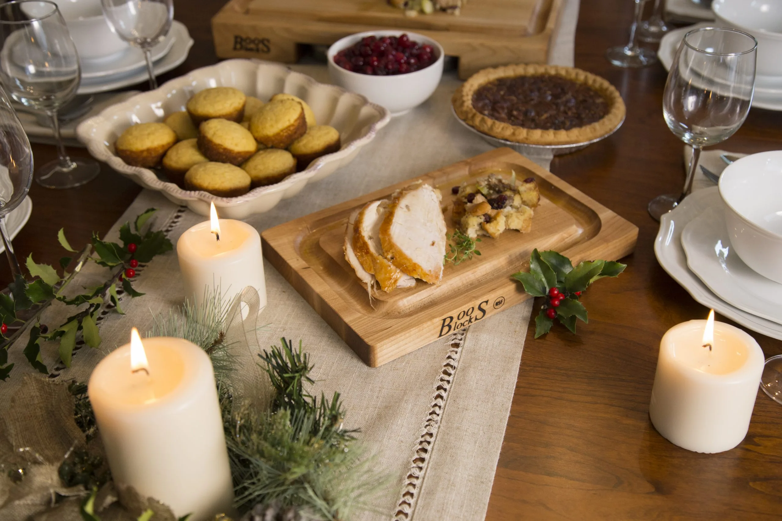 Pro Chef Lite Hard Maple Schneidebrett mit Griffmulden und Saftrille; beidseitig einsetzbar 5
