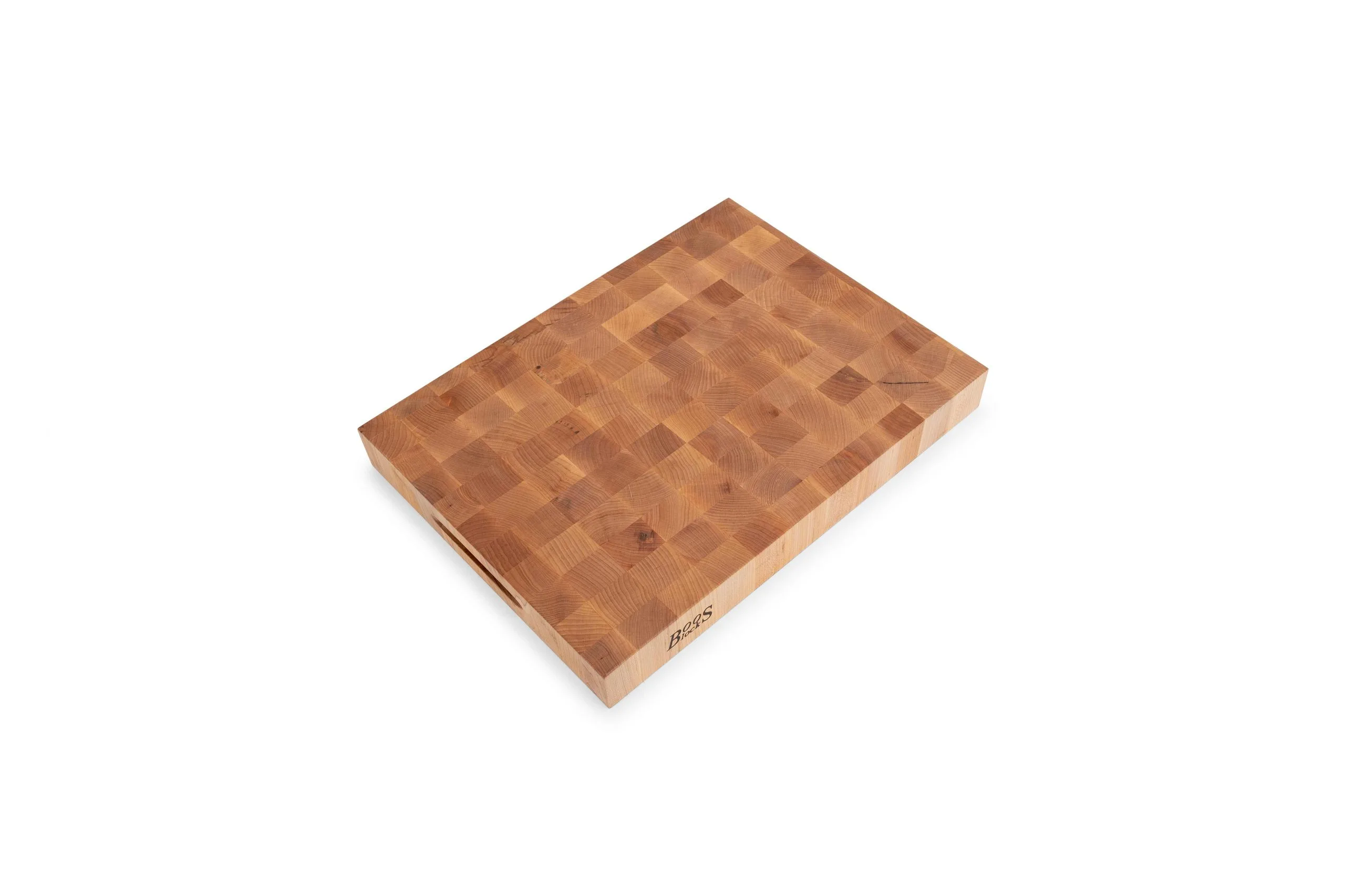 Boos® Hard Maple Stirnholzhackbrett mit Griffmulden; beidseitig einsetzbar 3