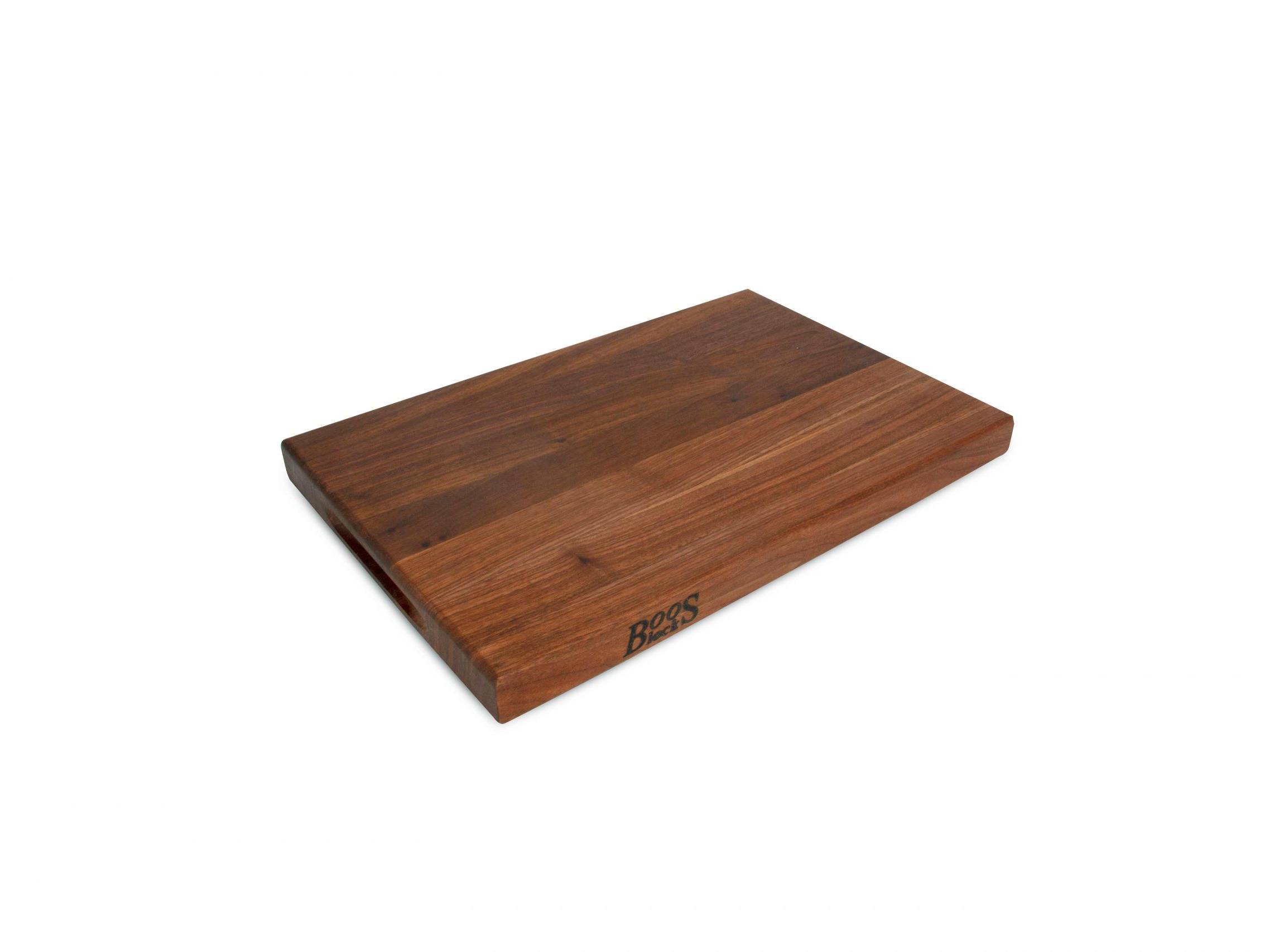Pro Chef Black Walnut cutting board with recessed handles; can be used on both sides 43