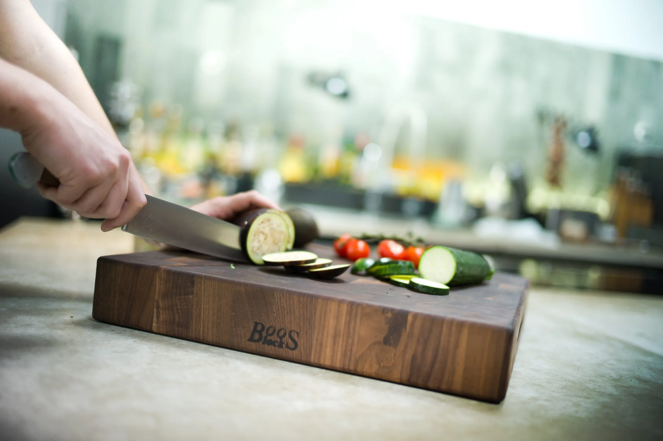 Black Walnut face wood chopping board with recessed grips; can be used on both sides 9