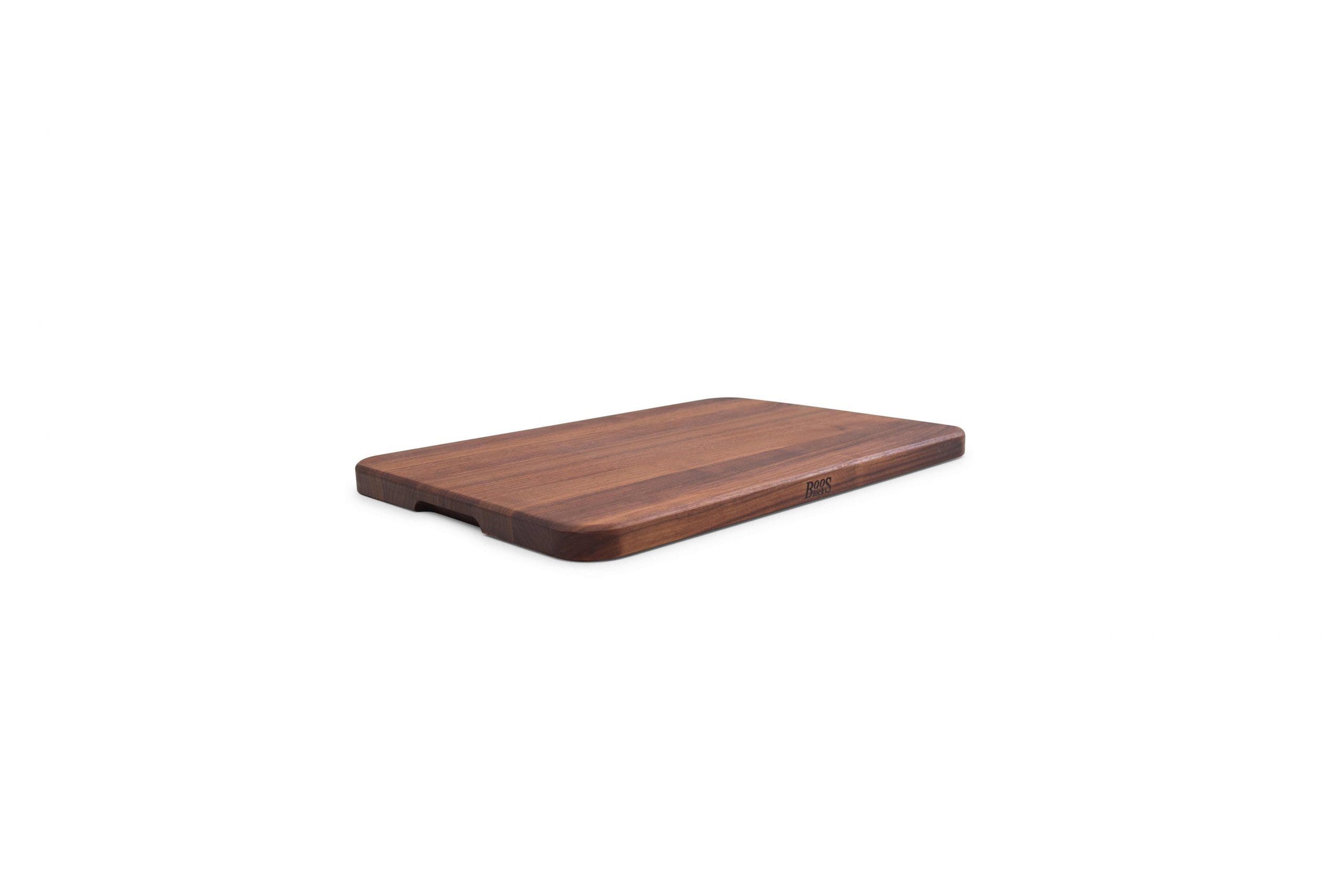 Chop-N-Serve Black Walnut chopping board with recessed grips; can be used on both sides 31