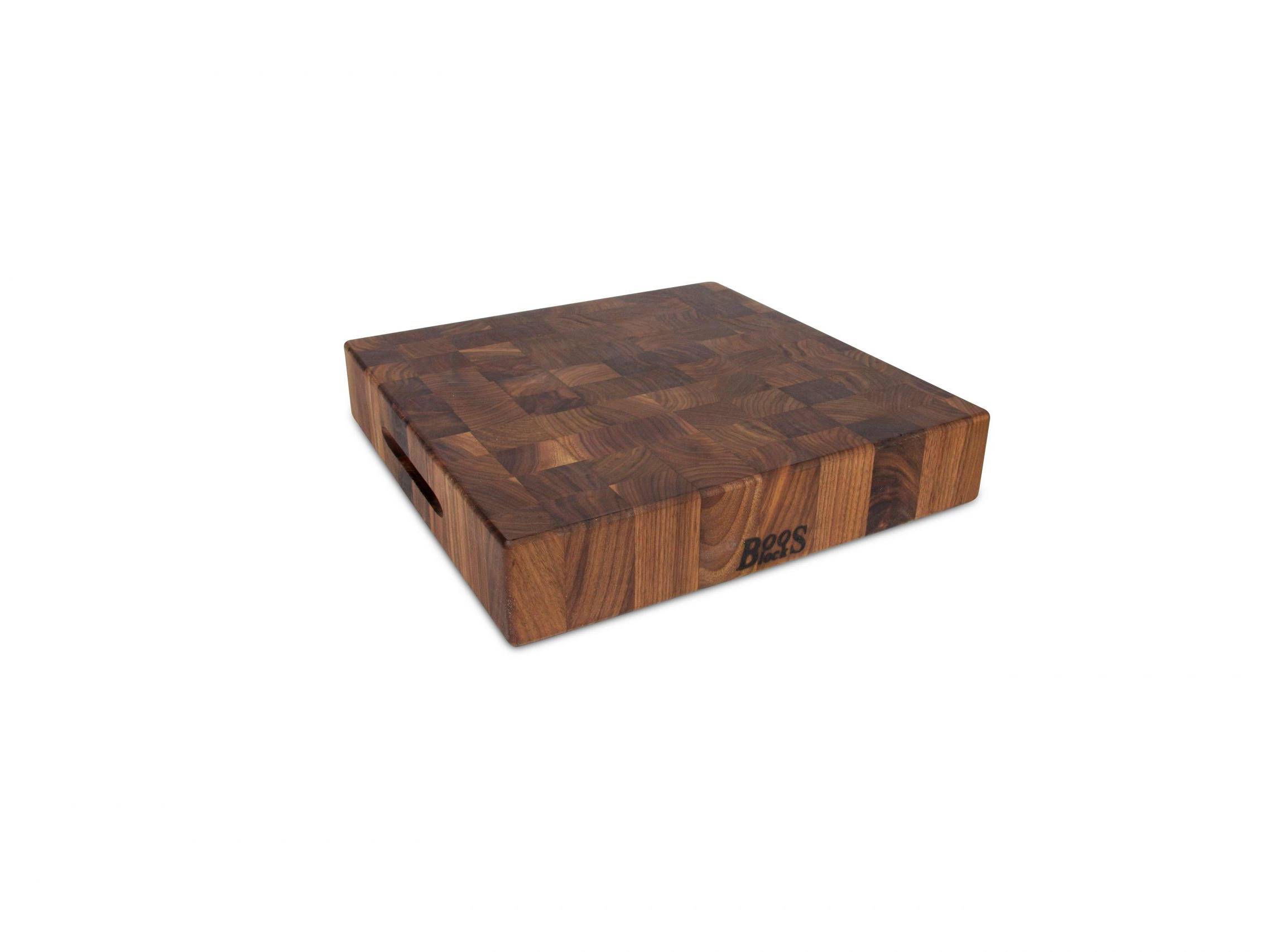 Black Walnut face wood chopping board with recessed grips; can be used on both sides 27