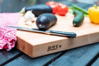 Pro Chef hard maple chopping board with recessed grips; can be used on both sides 25