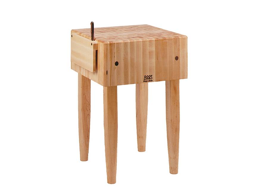 Classic Boos® PCA Butcher Block with knife holder; face wood construction; North American Hard Maple; natural finish with beeswax 1