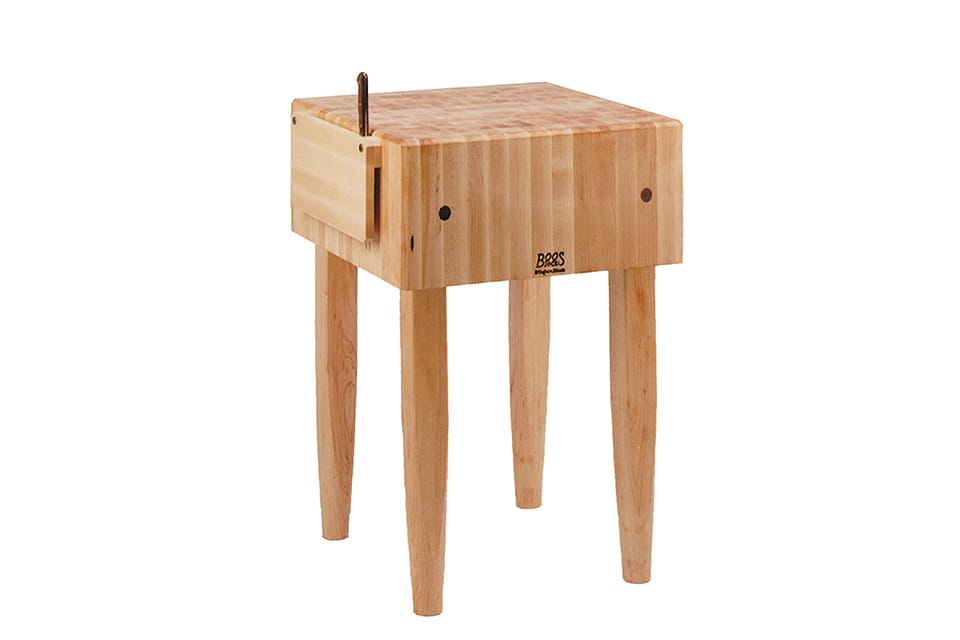 Klassischer Boos® PCA Butcher Block mit Messerhalter; Stirnholzkonstruktion; North American Hard Maple; natürliches Finish mit Bienenwachs 7