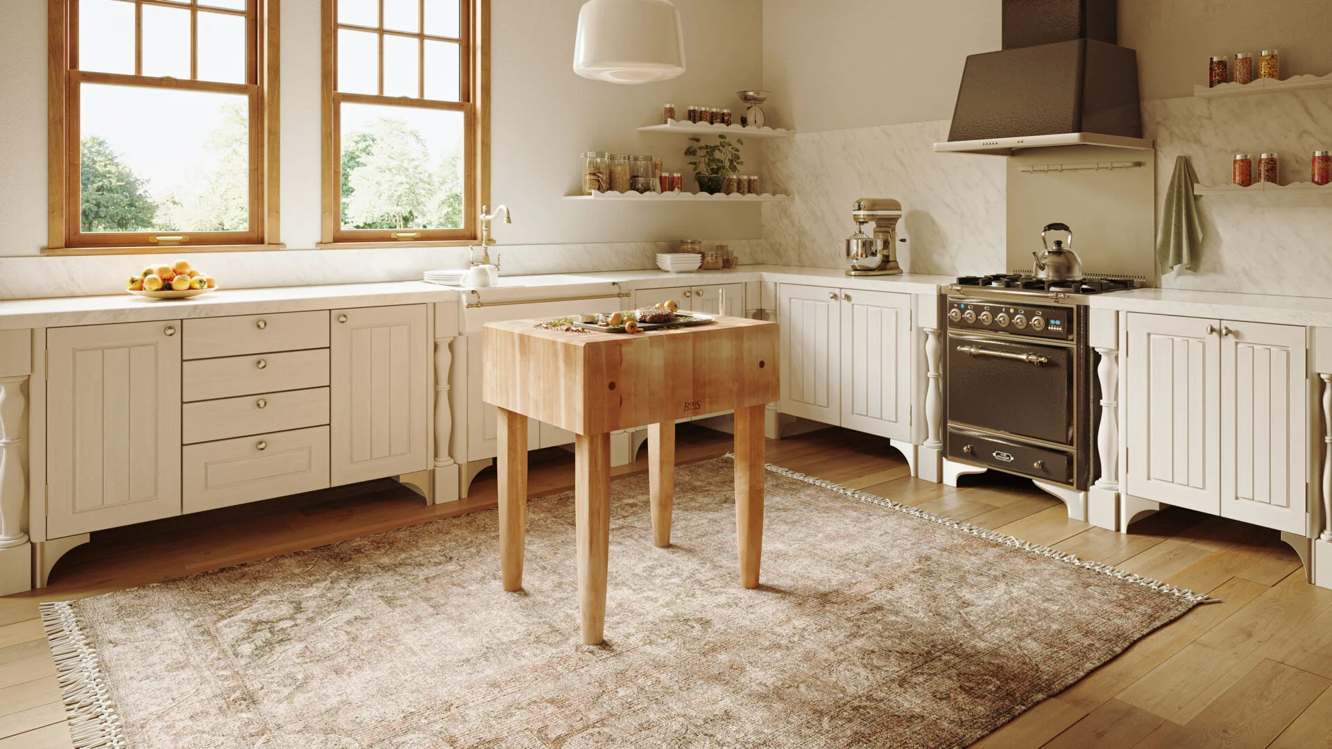 Klassischer Boos® PCA Butcher Block mit Messerhalter; Stirnholzkonstruktion; North American Hard Maple; natürliches Finish mit Bienenwachs 2 Klassischer Boos® PCA Butcher Block mit Messerhalter; Stirnholzkonstruktion; North American Hard Maple; natürliches Finish mit Bienenwachs 1