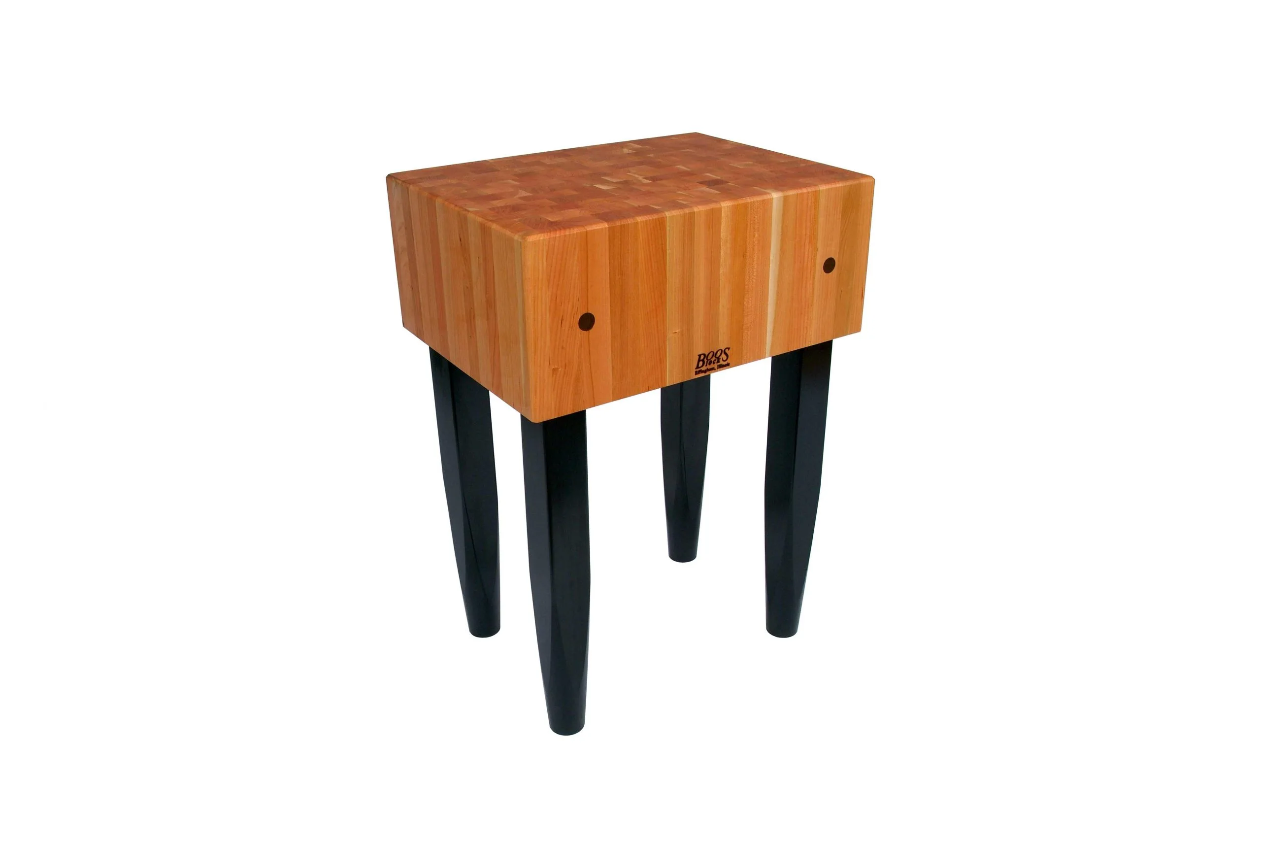 Klassischer Boos® PCA Butcher Block mit Messerhalter; Stirnholzkonstruktion; American Cherry; natürliches Finish mit Bienenwachs 109 Klassischer Boos® PCA Butcher Block mit Messerhalter; Stirnholzkonstruktion; American Cherry; natürliches Finish mit Bienenwachs 108