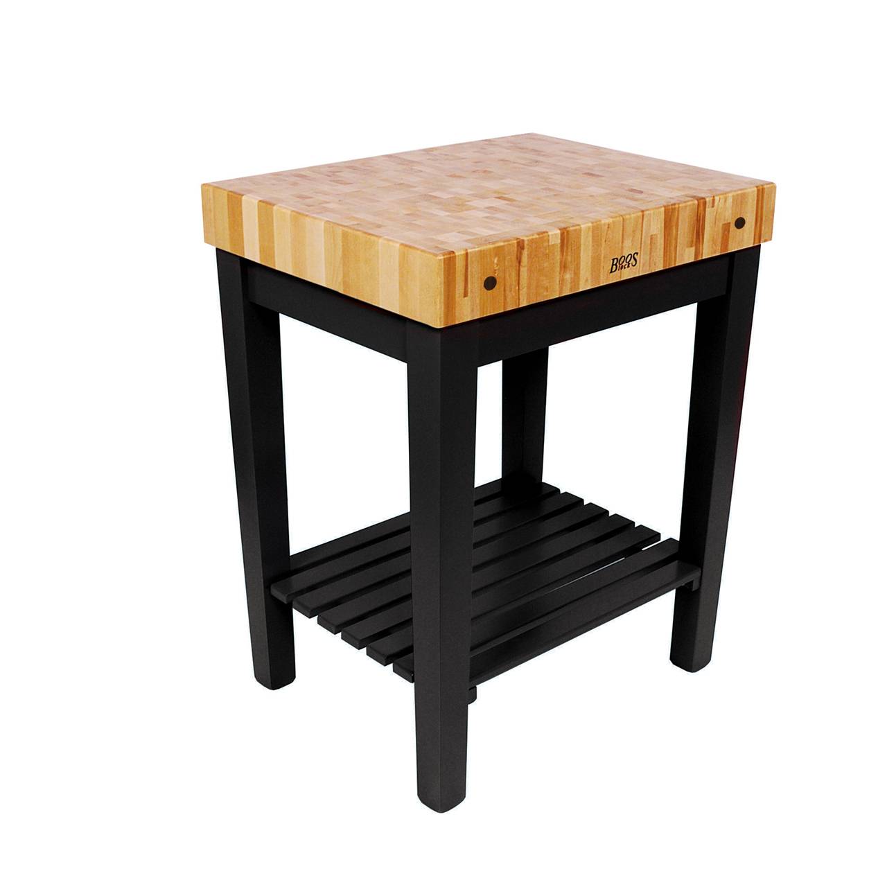 Boos® Maple Chef's Block, Stirnholzplatte mit unterer Ablage; natürliches Finish mit Bienenwachs 23