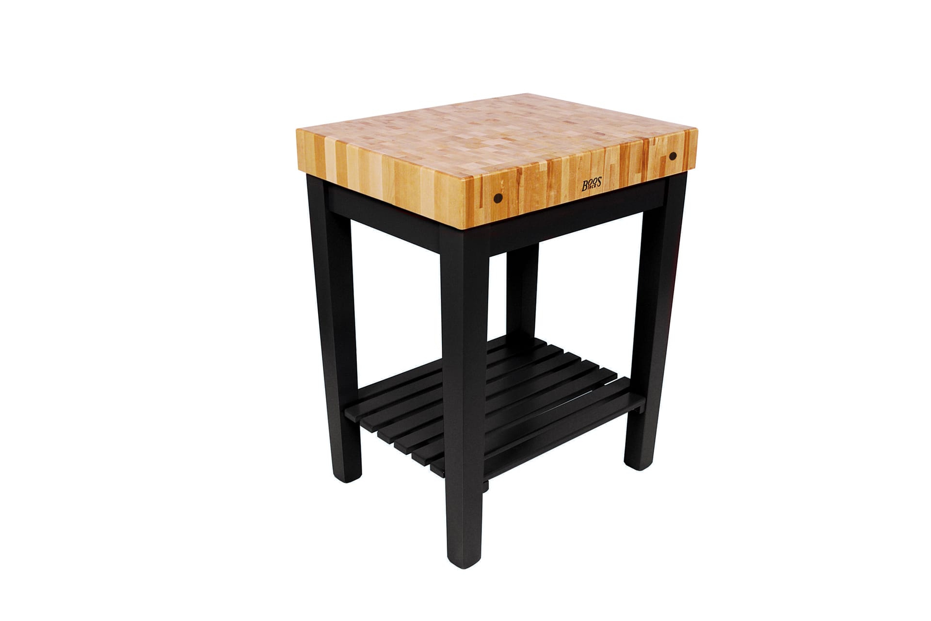 Boos® Maple Chef's Block, Stirnholzplatte mit unterer Ablage; natürliches Finish mit Bienenwachs 19