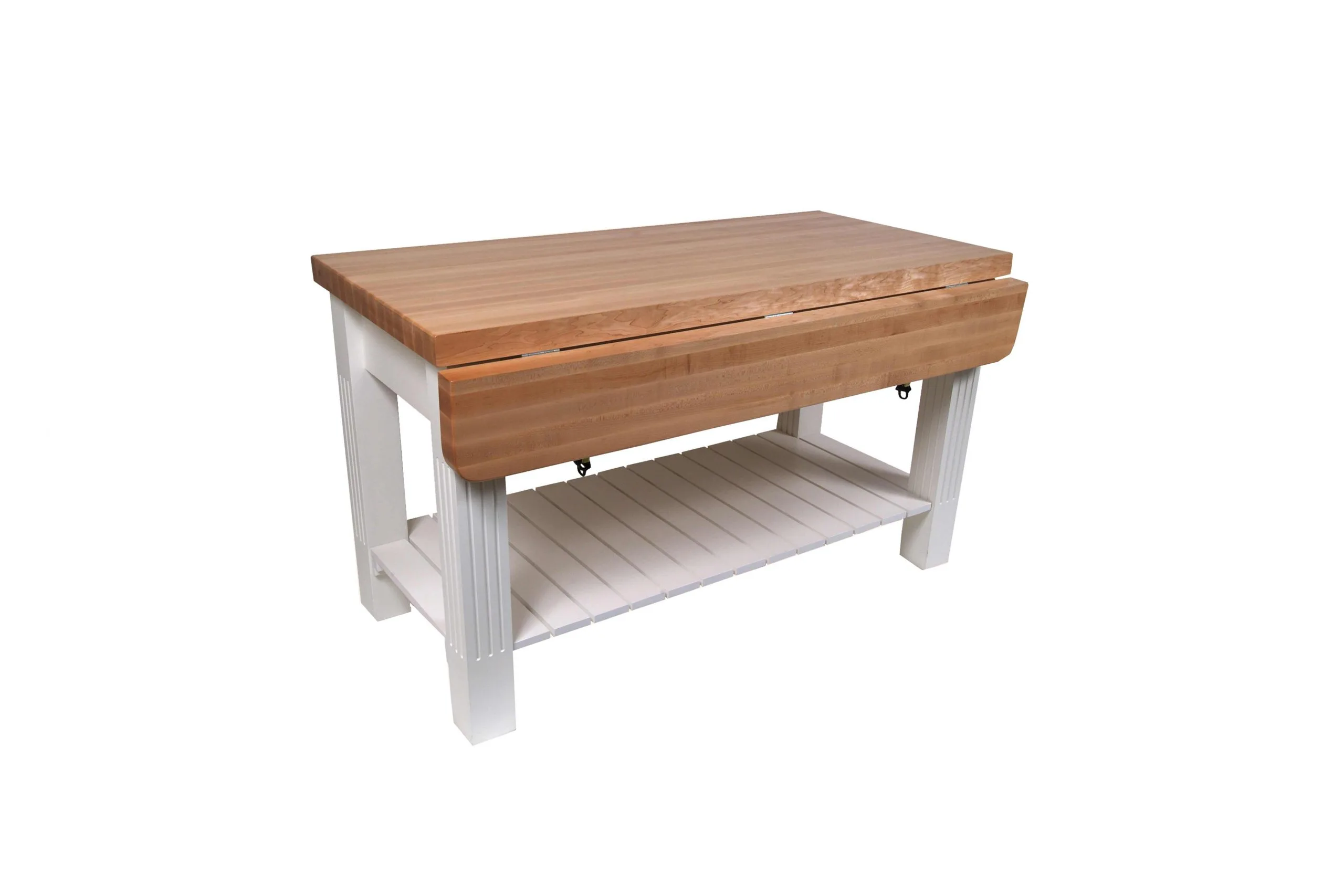 Boos Block® Maple Grazzi Table avec plateau en bois long, y compris partie de plateau rabattable (env. 20cm), tablette inférieure et tiroirs à ustensiles 5