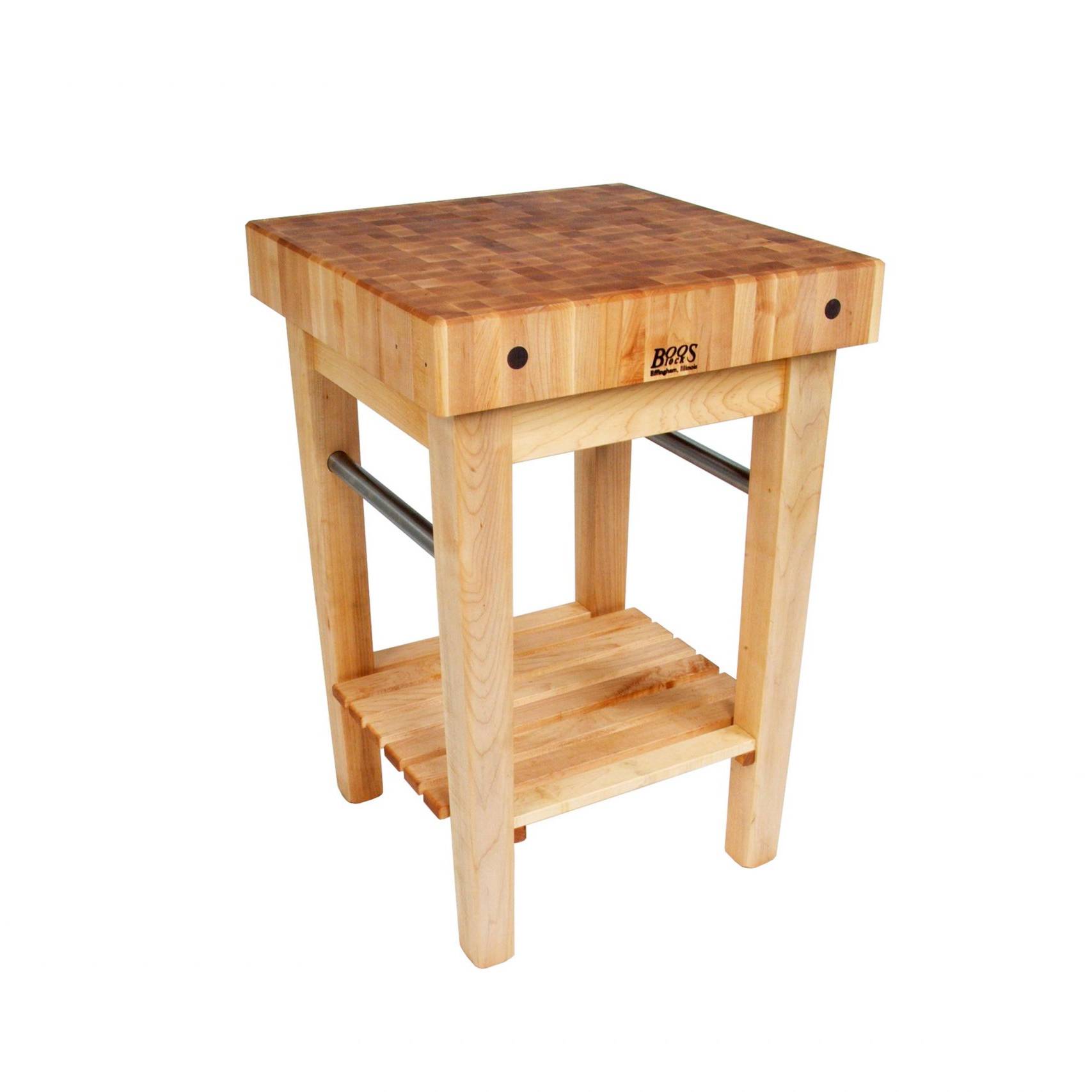 Boos® Maple Gourmet Block mit unterer Ablage und Rollen 9