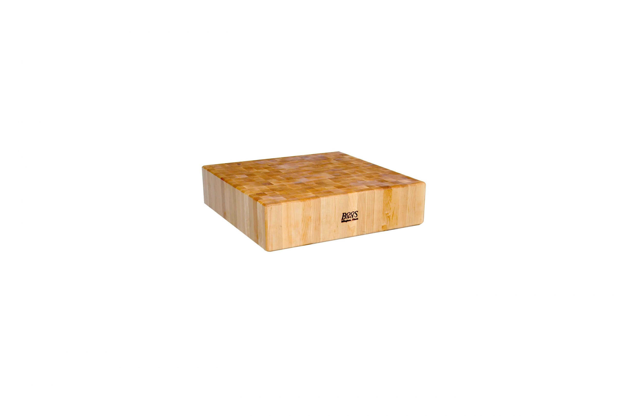 Boos® Leforza Block, Stirnholzplatte; Hard Maple; natürliches Finish mit Bienenwachs (Block & Edelstahlunterbau separat erhältlich) 1