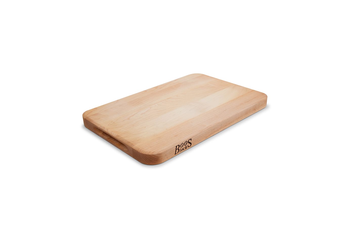 Chop-N-Serve hard maple chopping board with recessed grips; can be used on both sides 15